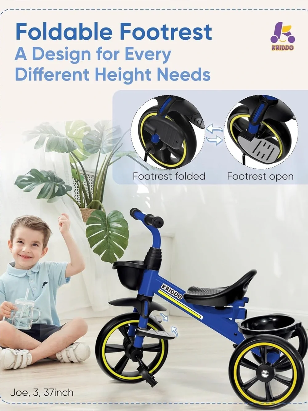 KRIDDO blue tricycle